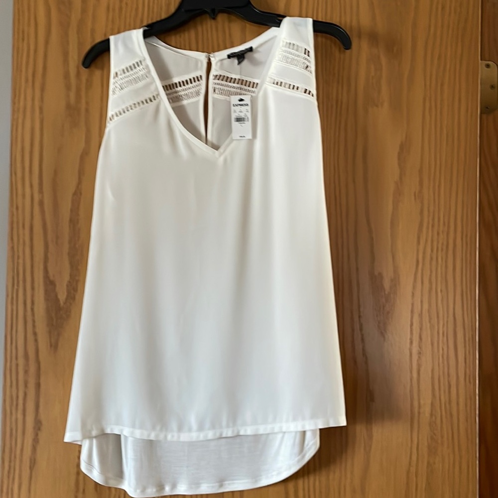 Express white vneck blouse